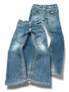 Vintage Embroidery Y2K Low Waist Bootcut Damenjeans (XS)