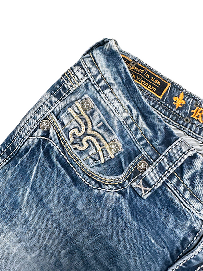 Vintage Rock Revival Y2K Bootcut Damenjeans (M)