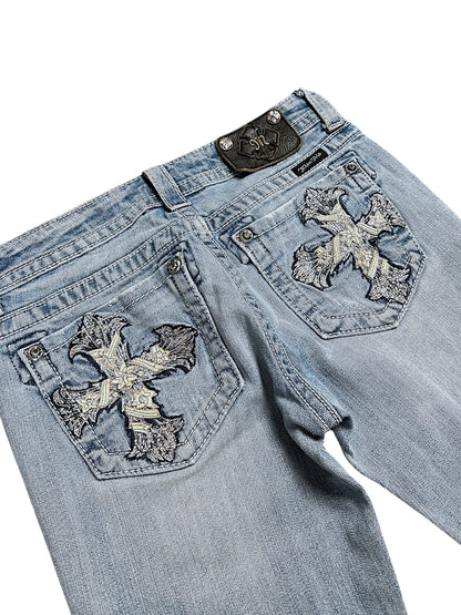 Vintage Miss Me Y2K Low Waist Bootcut / Flared Damenjeans (M)