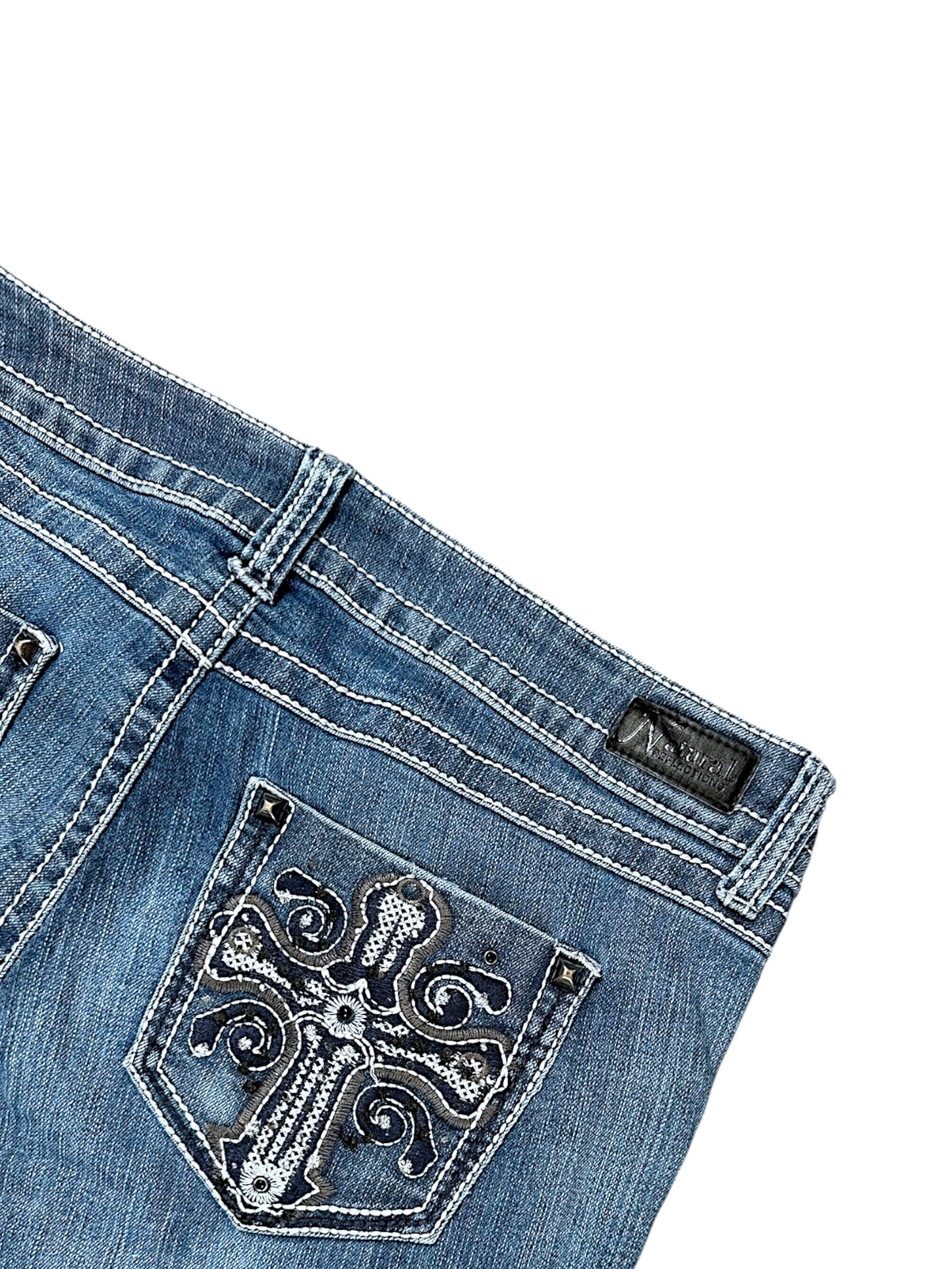 Vintage Embroidery Y2K Bootcut / Flared Damenjeans (M)