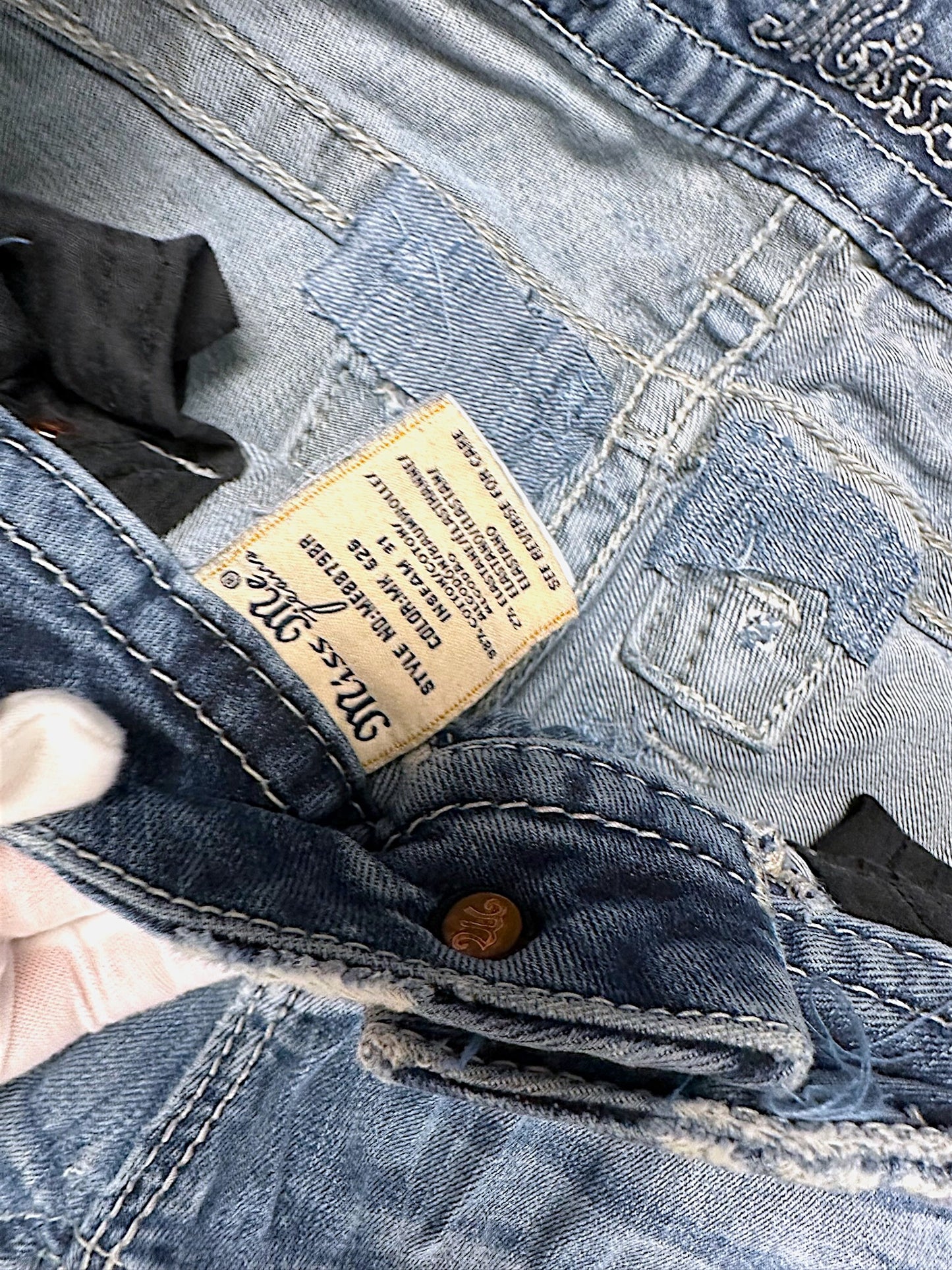 Vintage Miss Me Y2K Low Waist Bootcut Damenjeans (S)