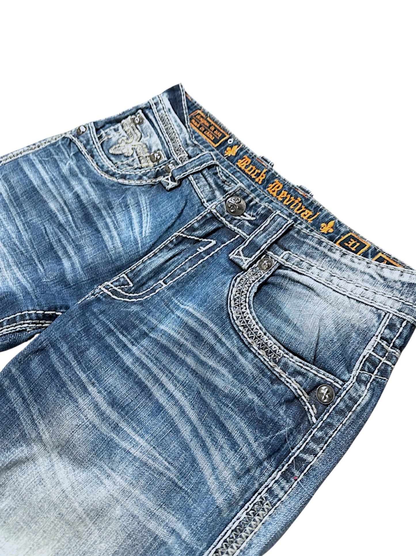 Vintage Y2K Rock Revival Baggy Jeans (M)