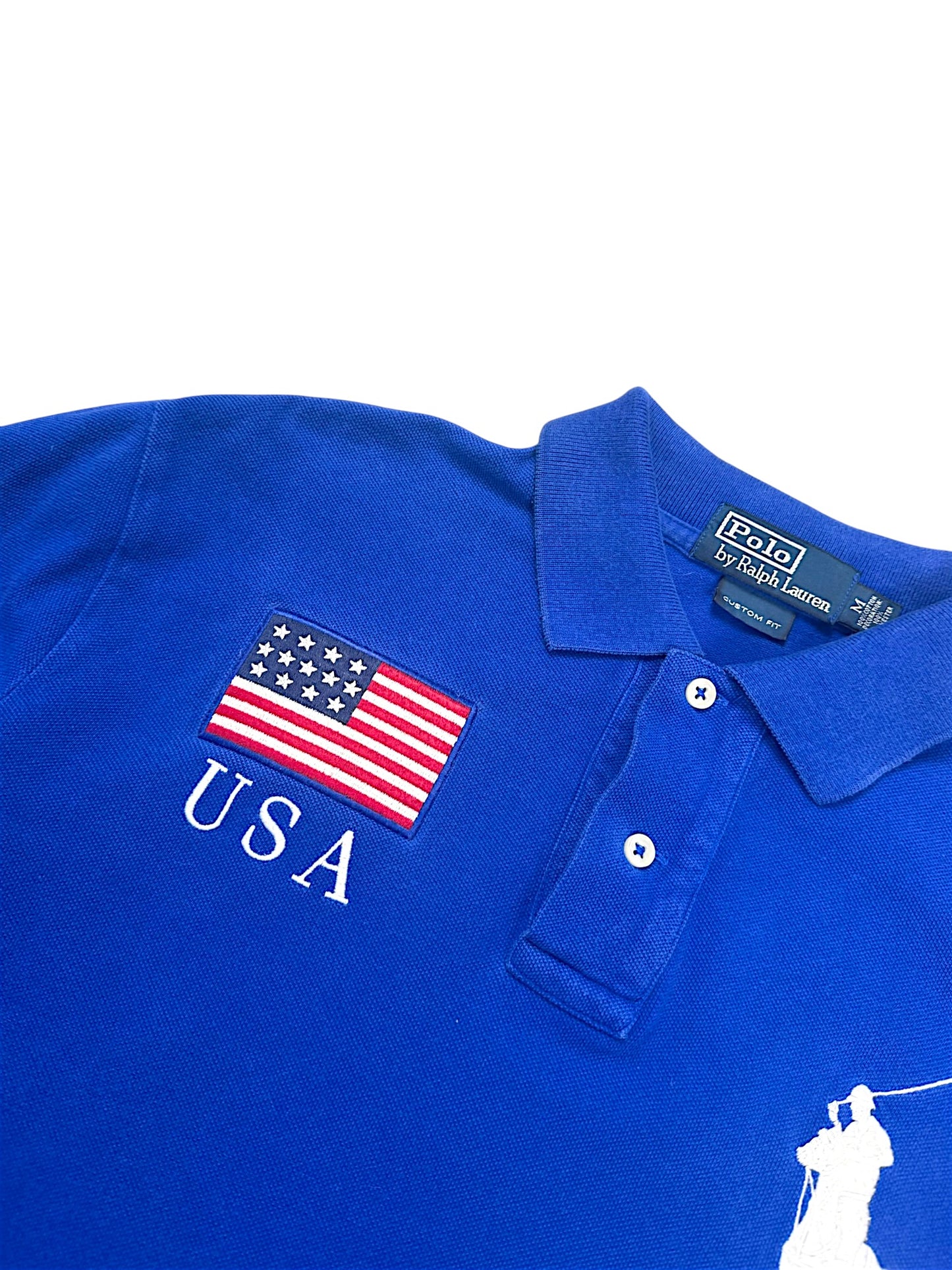 Vintage Ralph Lauren Y2K „USA“ Langarm Polo (M)