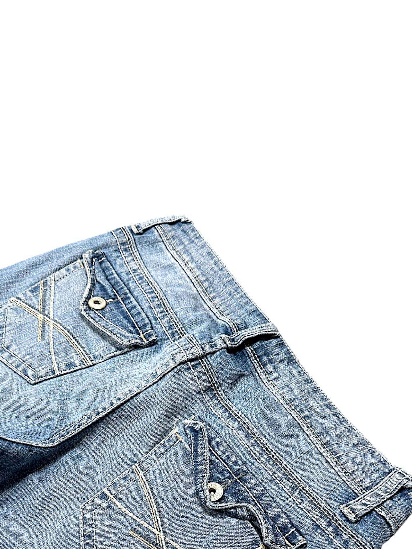 Vintage Embroidery Y2K Low Waist Bootcut / Flared Damenjeans (S)