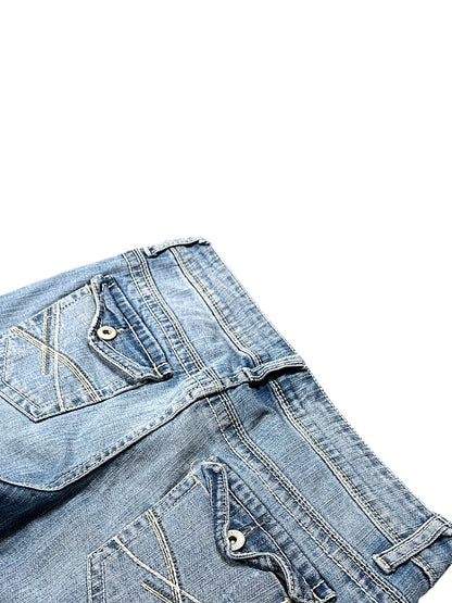 Vintage Embroidery Y2K Low Waist Bootcut / Flared Damenjeans (S)