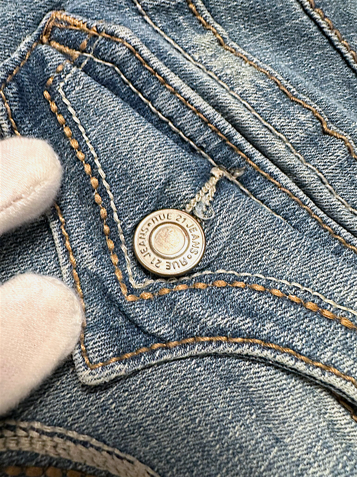 Vintage Embroidery Y2K Bootcut Damenjeans (M)