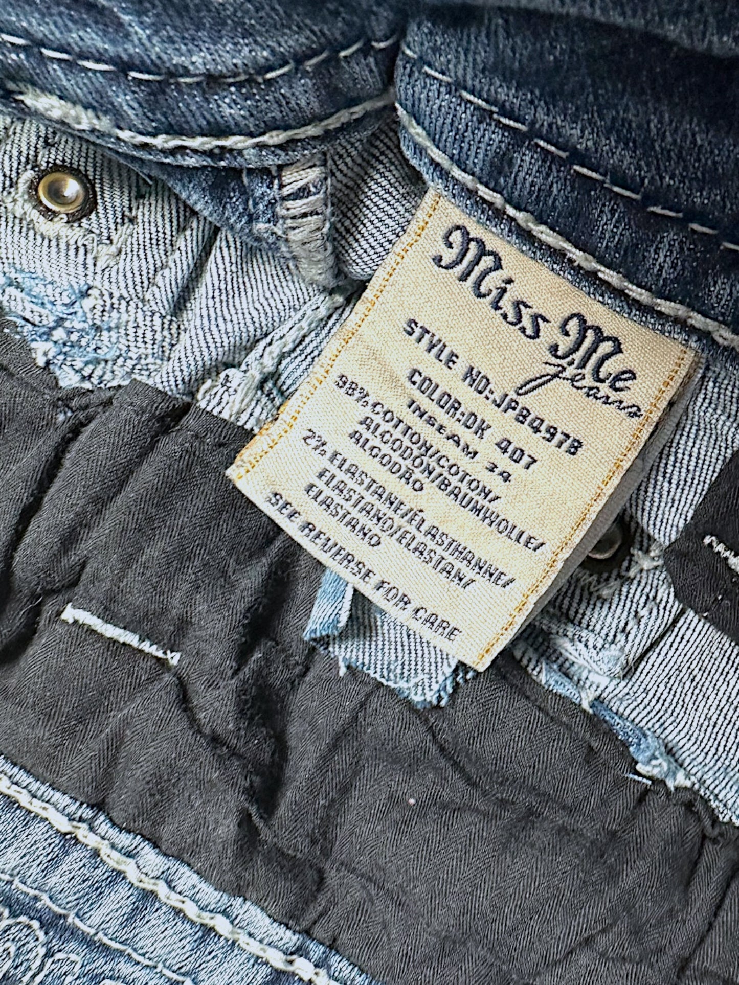 Vintage Miss Me Y2K Low Waist Bootcut / Flared Damenjeans (L)