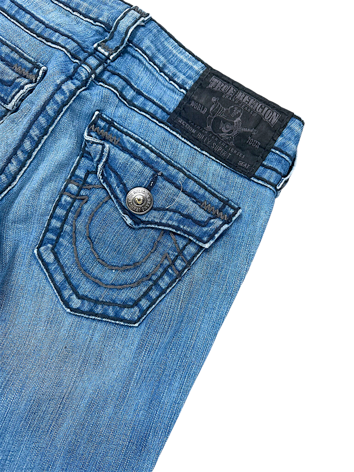 Vintage True Religion Y2K Low Waist Bootcut / Flared Damenjeans (S)