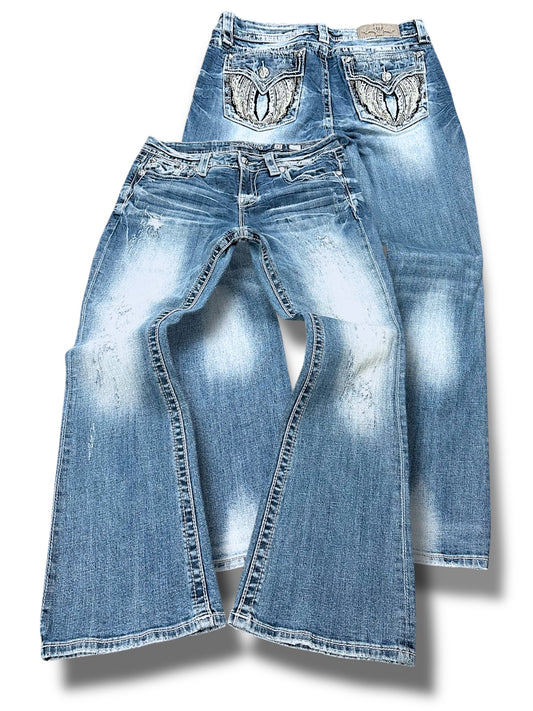 Vintage Miss Me Low Waist Bootcut Damenjeans (M)