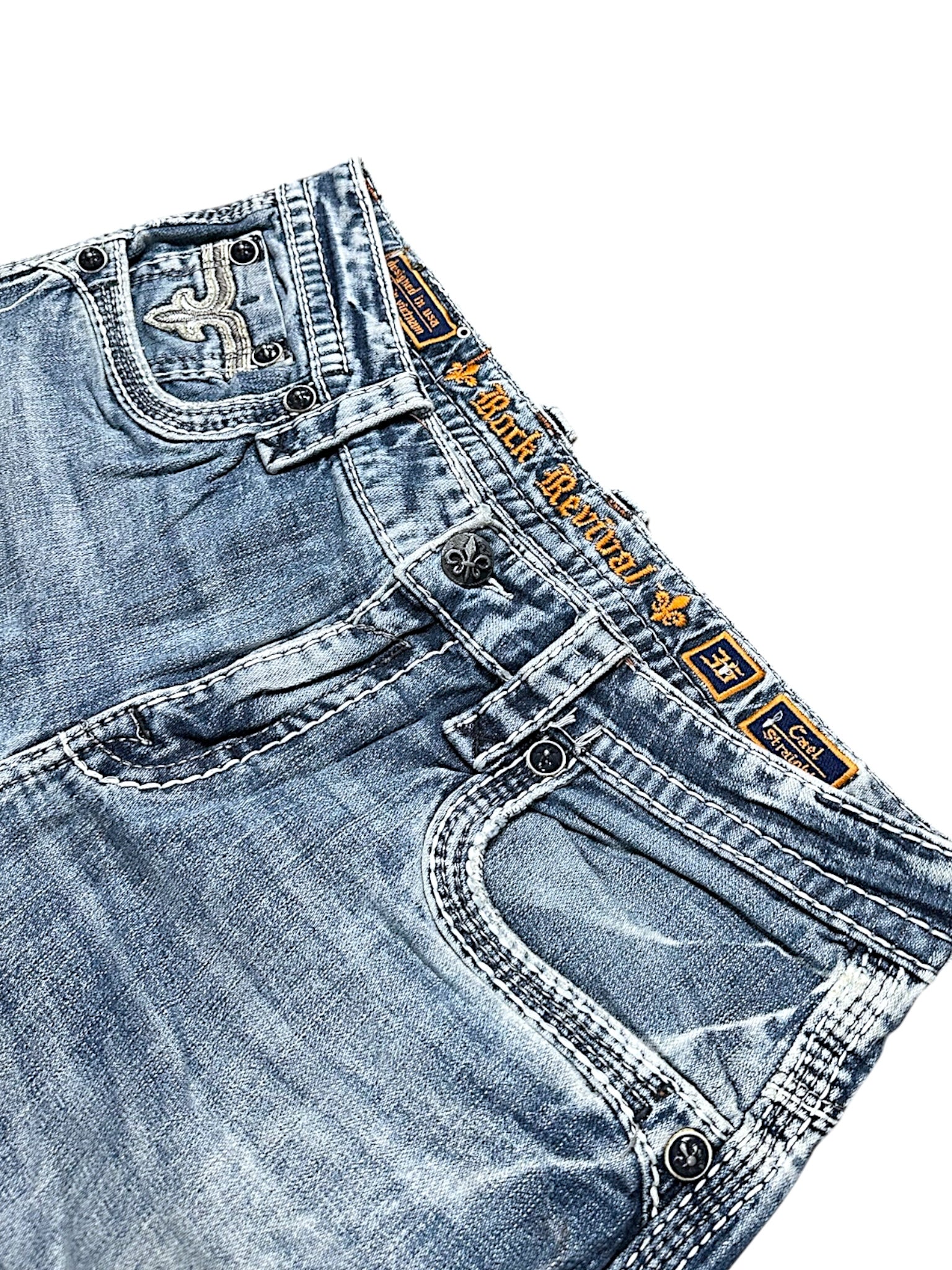 Vintage Rock Revival Y2K Straight Leg Jeans (M)