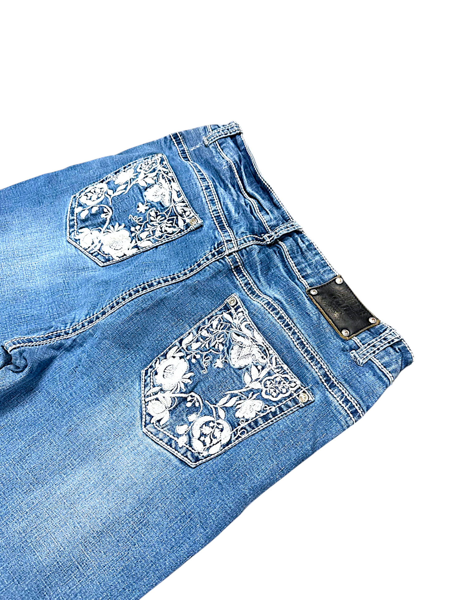 Vintage Embroidery Y2K Bootcut Damenjeans (L)