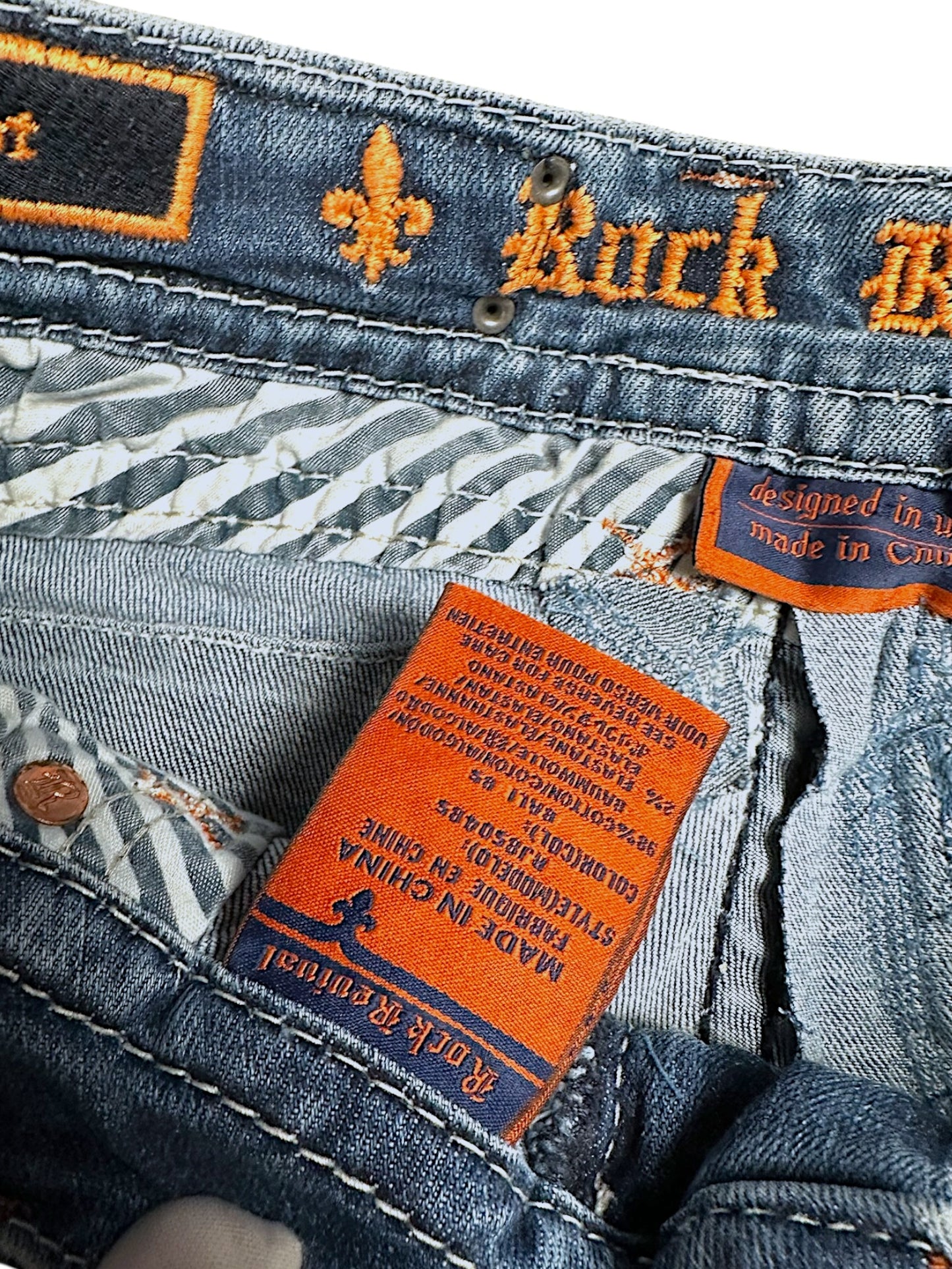 Vintage Rock Revival Y2K Low Waist Bootcut Damenjeans (S)