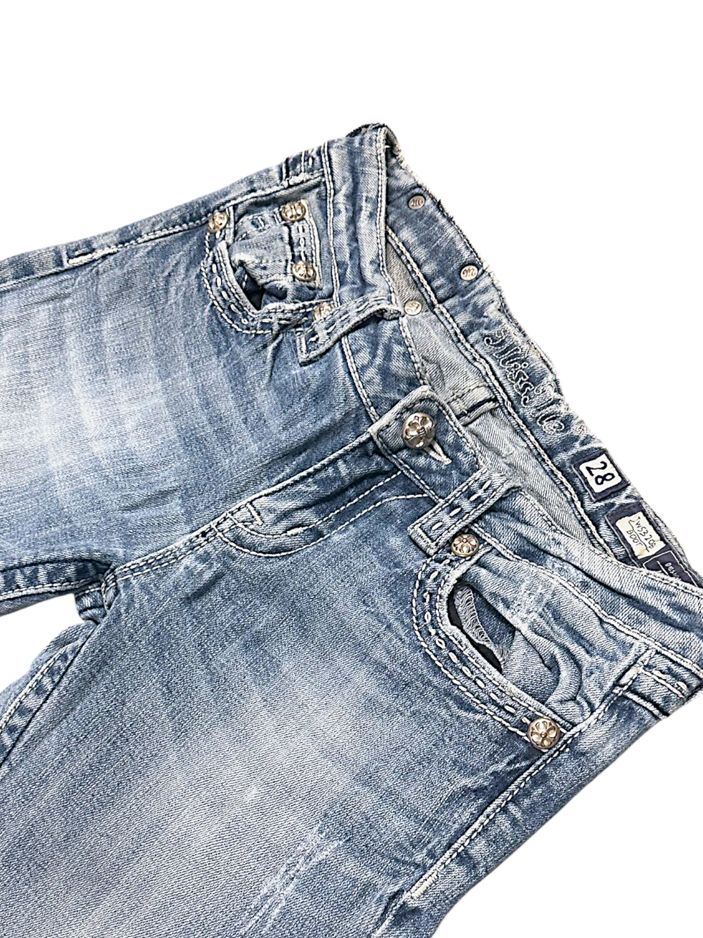 Vintage Miss Me Y2K Low Waist Bootcut / Flared Damenjeans (S)