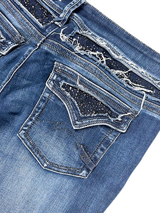 Vintage Embroidery Y2K Bootcut / Flared Damenjeans (L)