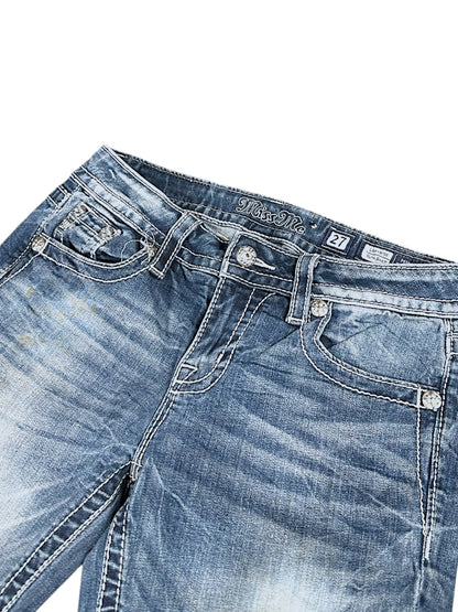 Vintage Miss Me Y2K Low Waist Bootcut Damenjeans (S)