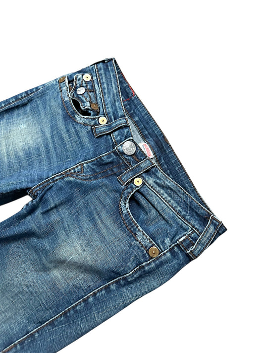 Vintage True Religion Y2K Low Waist Bootcut Damenjeans (M)