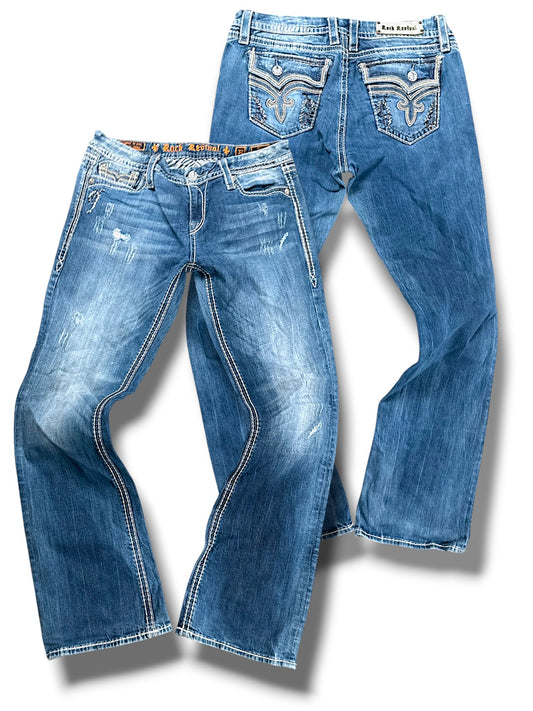 Vintage Rock Revival Y2K Baggy Jeans (L)