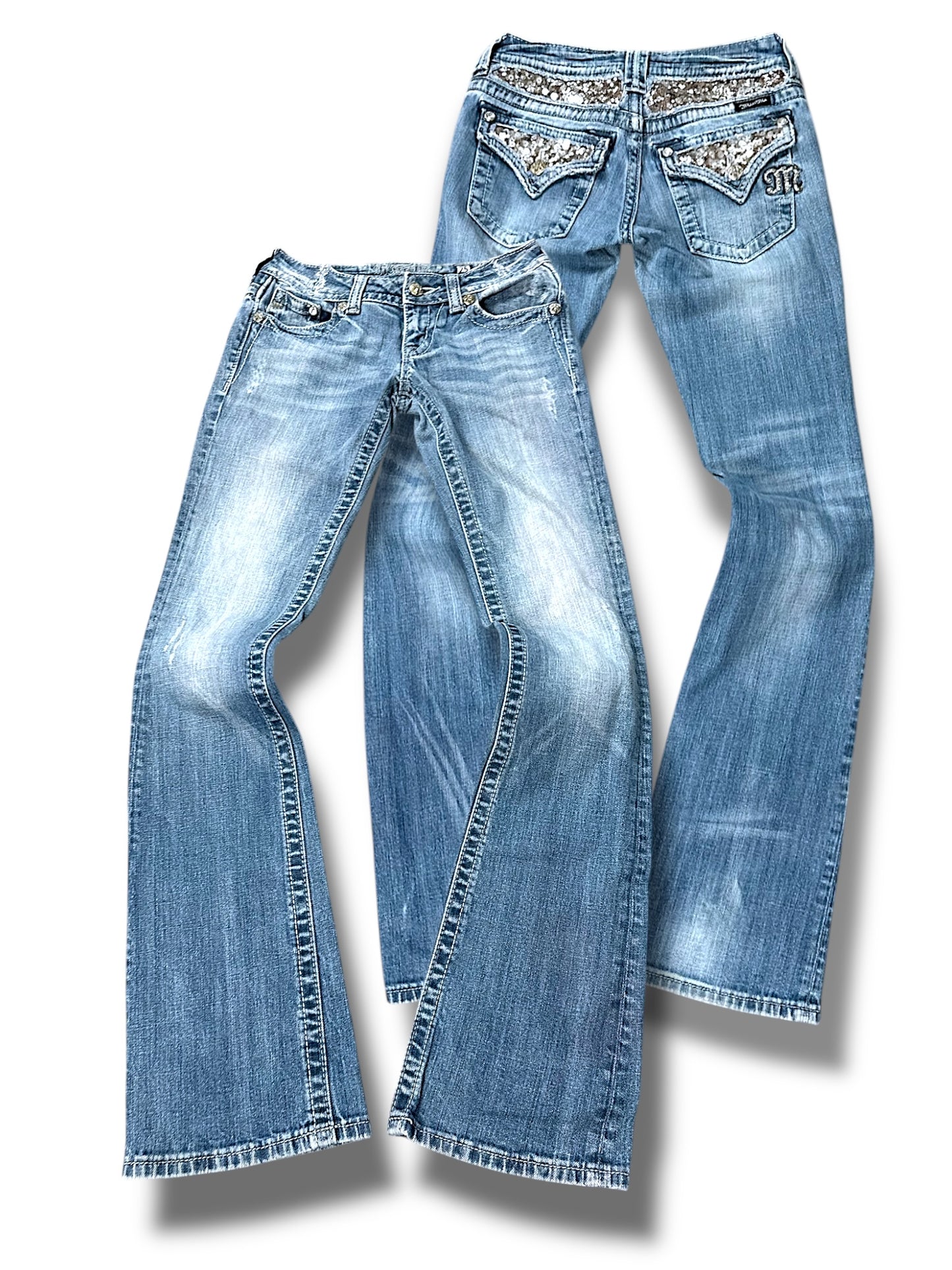 Vintage Miss Me Y2K Low Waist Bootcut / Flared Damenjeans (S)
