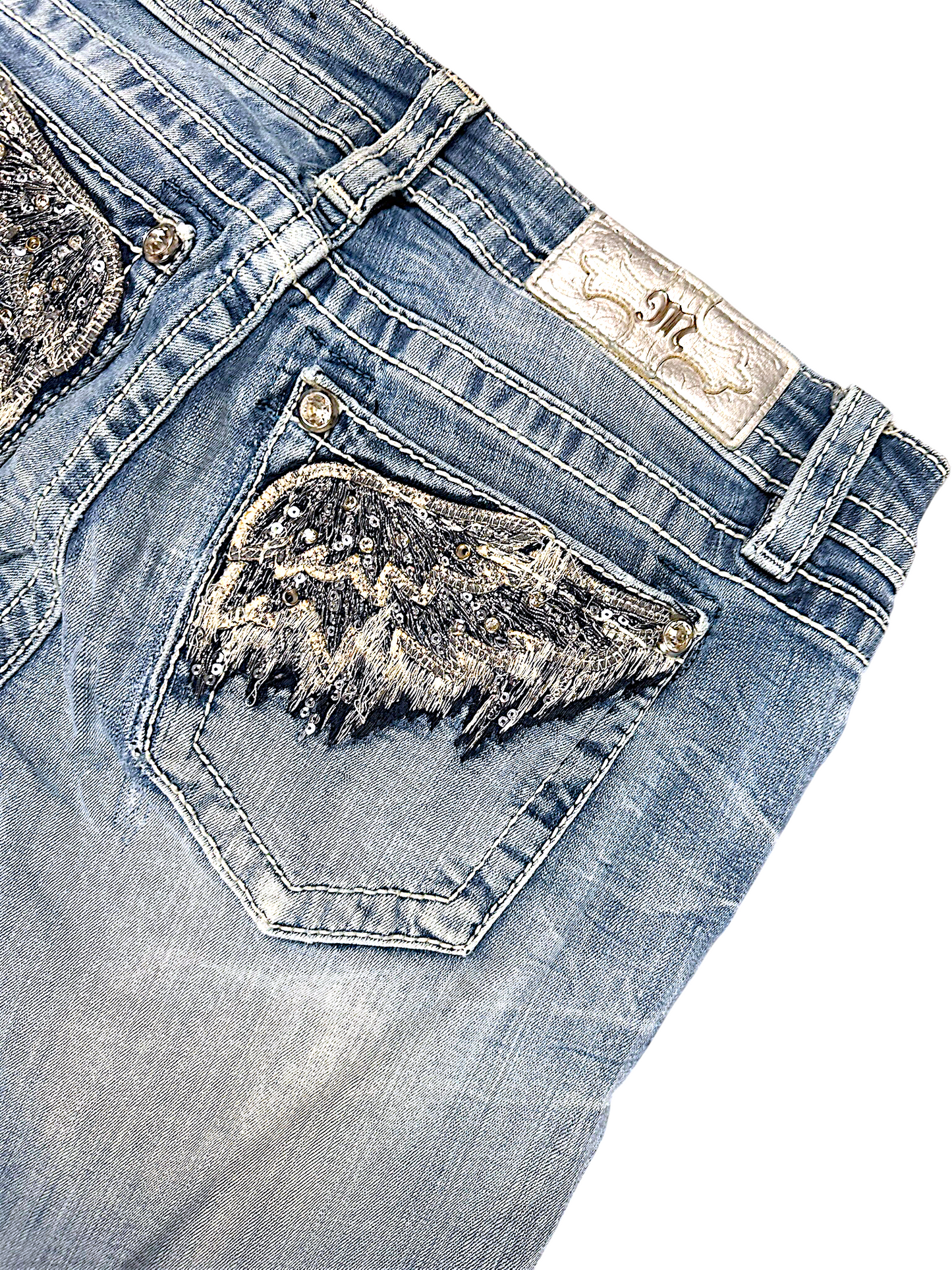 Vintage Miss Me Y2K Low Waist Bootcut / Flared Damenjeans (L)