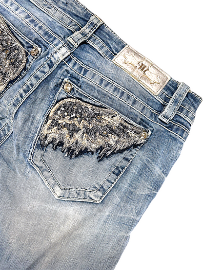 Vintage Miss Me Y2K Low Waist Bootcut / Flared Damenjeans (L)