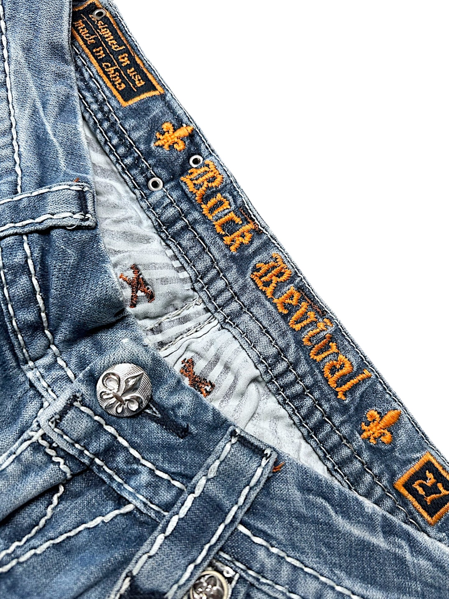 Vintage Rock Revival Y2K Low Waist Bootcut / Flared Damenjeans (S)