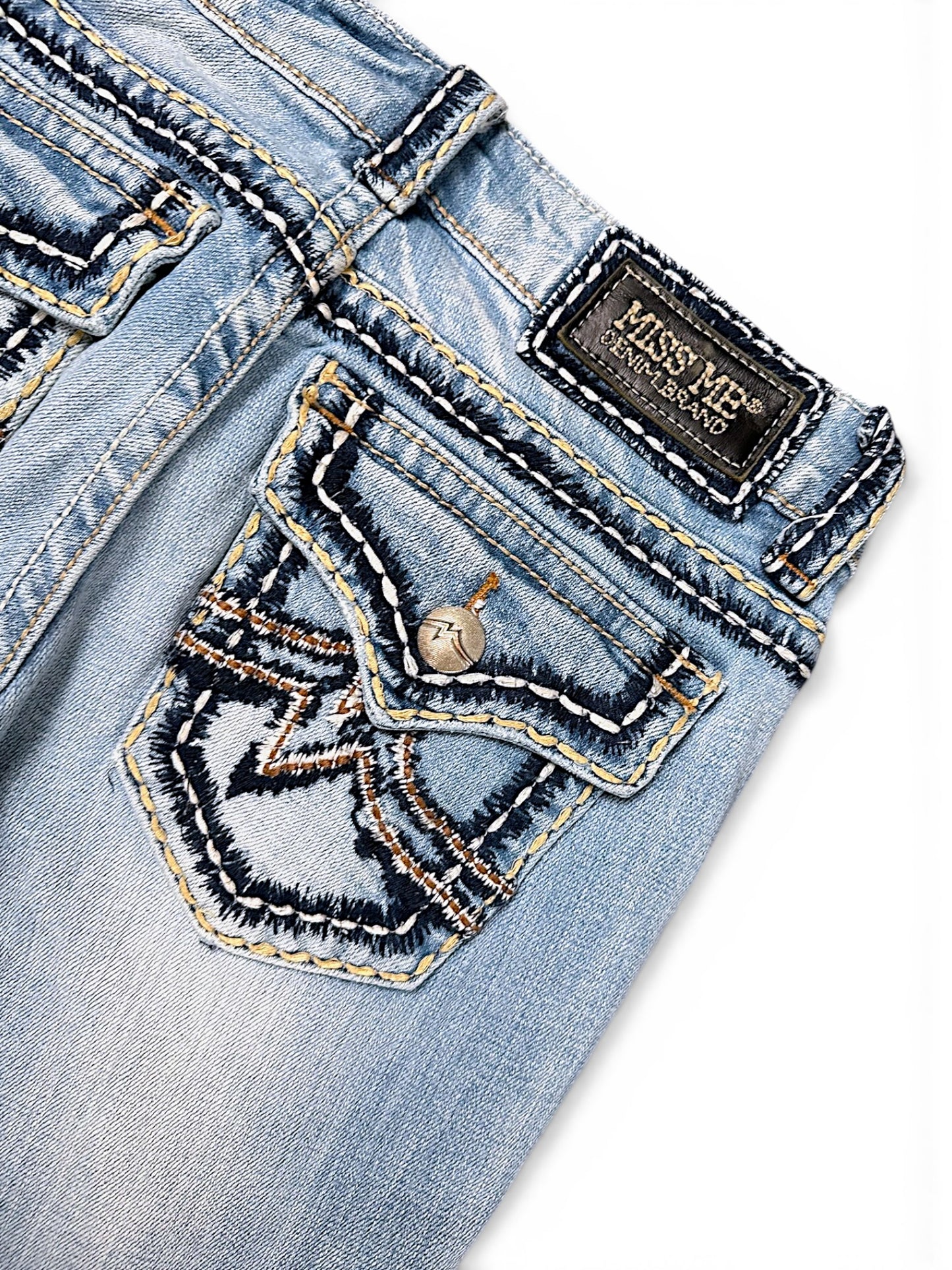 Vintage Miss Me Y2K Low Waist Bootcut Damenjeans (S)