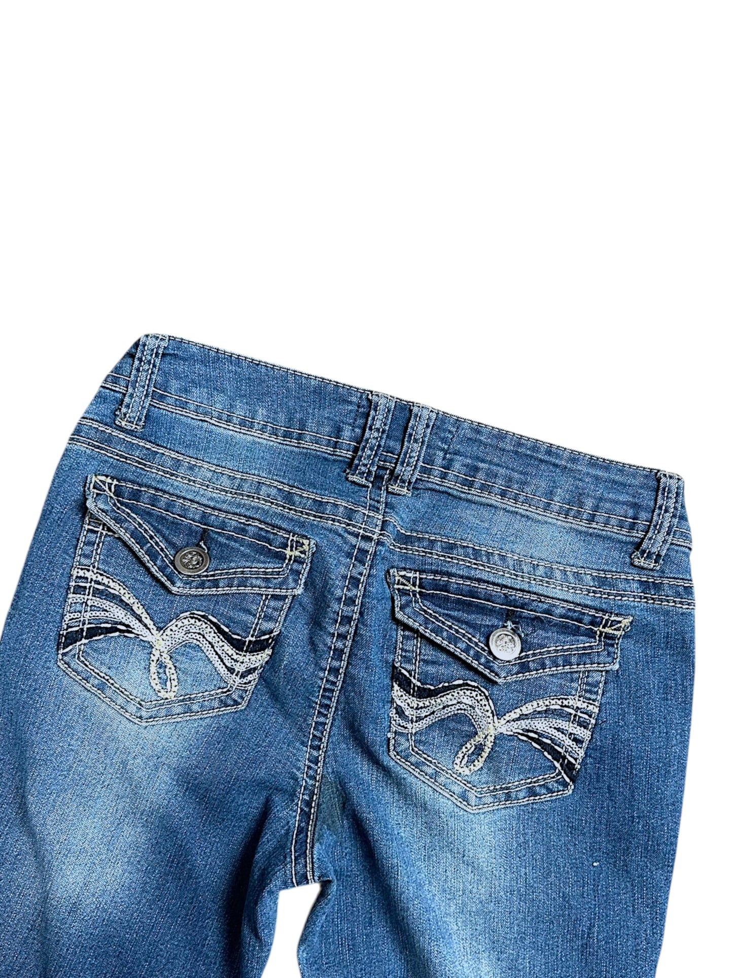 Vintage No Boundaries Y2K Low Waist Bootcut Damenjeans (M)