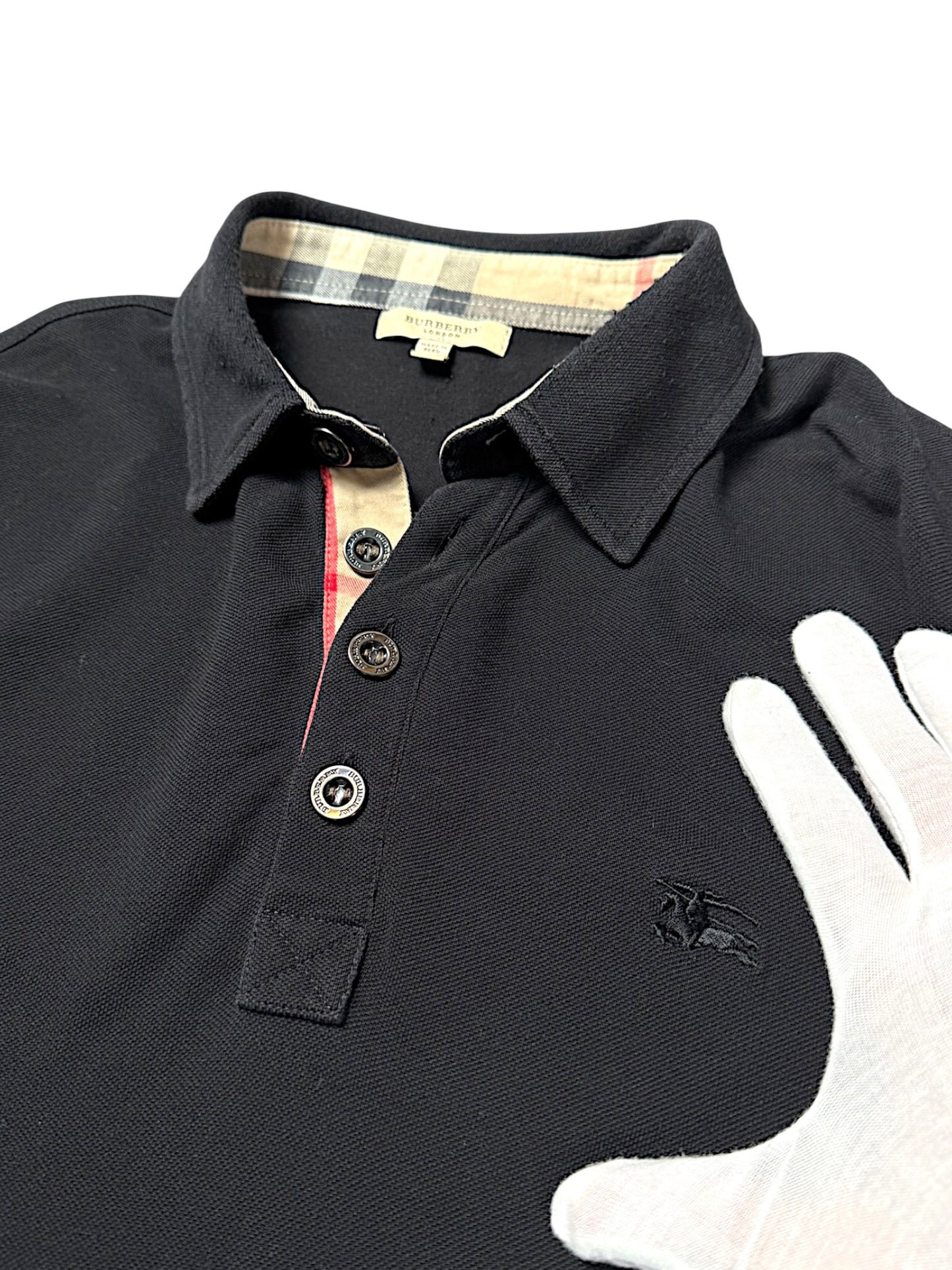 Vintage Burberry Y2K Langarm Polo (L)