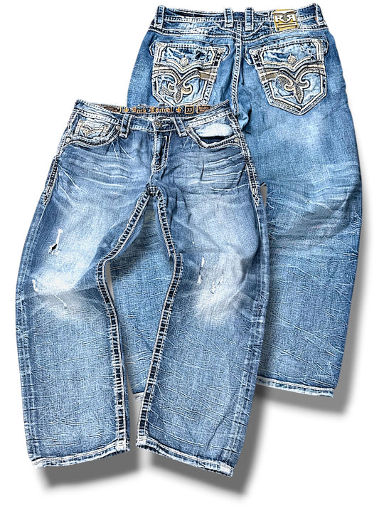 Vintage Rock Revival Y2K Baggy Jeans (S)