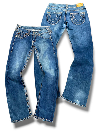 Vintage True Religion Y2K Low Waist Bootcut Damenjeans (M)