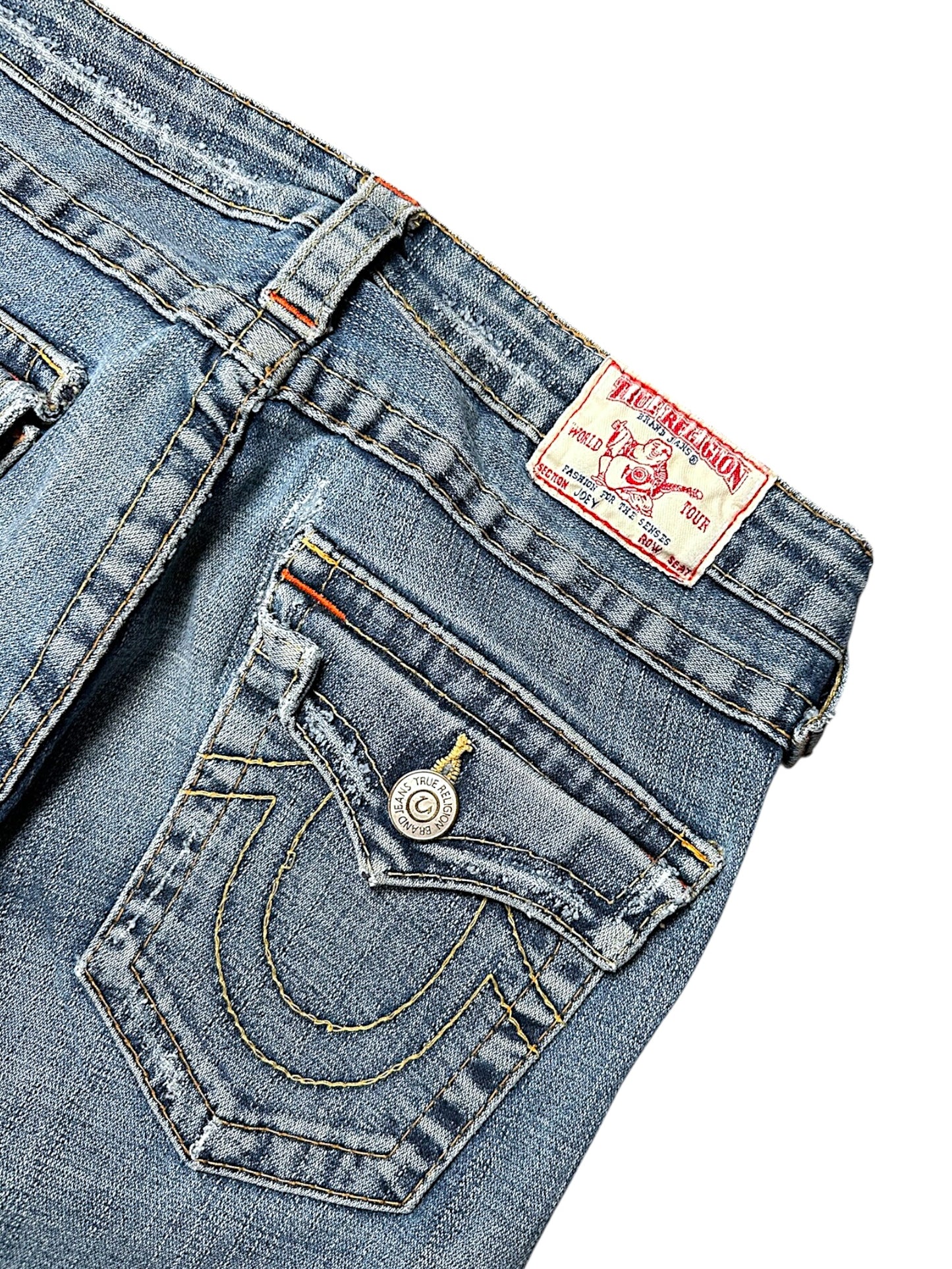 Vintage True Religion Y2K Low Waist Bootcut / Flared Damenjeans (S)