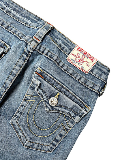 Vintage True Religion Y2K Low Waist Bootcut / Flared Damenjeans (S)