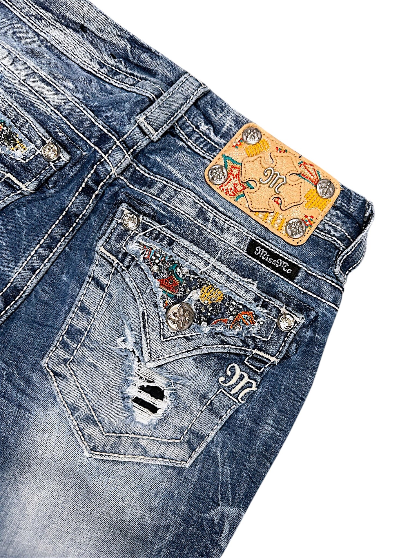 Vintage Miss Me Y2K Low Waist Bootcut Damenjeans (S)
