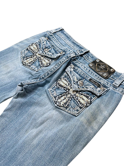 Vintage Miss Me Y2K Low Waist Bootcut / Flared Damenjeans (S)
