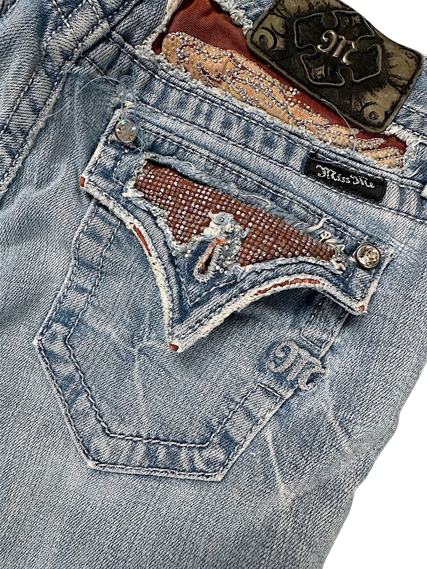 Vintage Miss Me Y2K Low Waist Bootcut / Flared Damenjeans (M)