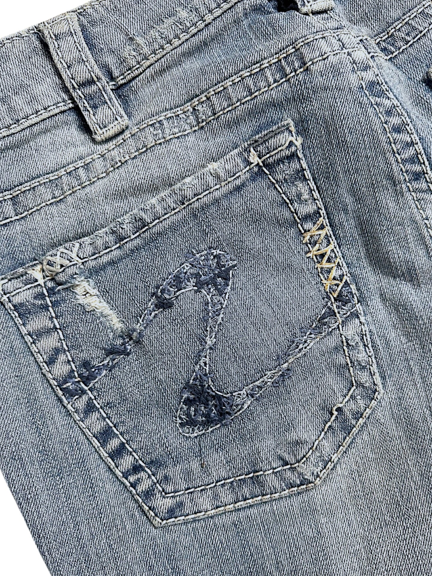 Vintage Silver Y2K Low Waist Bootcut / Flared Damenjeans (XL)