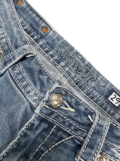 Vintage Miss Me Y2K Low Waist Bootcut Damenjeans (M)