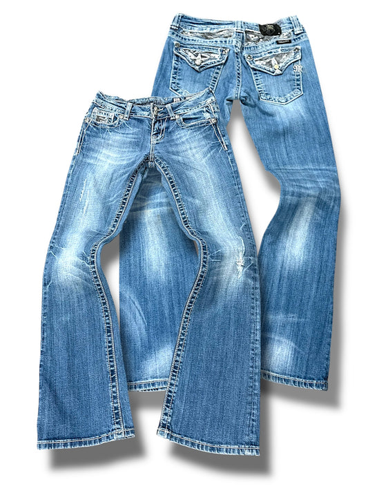 Vintage Miss Me Y2K Low Waist Bootcut / Flared Damenjeans (S)