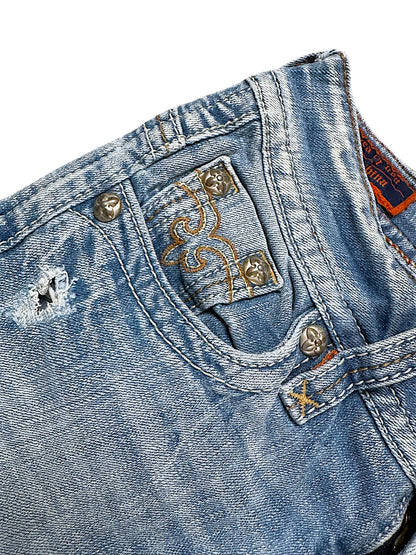 Vintage Rock Revival Y2K Low Waist Bootcut Damenjeans (S)