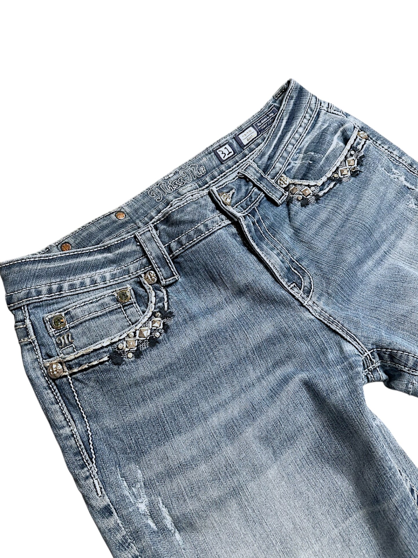 Vintage Miss Me Y2K Low Waist Bootcut / Flared Damenjeans (L)