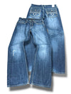 Vintage Helix Y2K lavtaljede bootcut / svajer damejeans (XL)
