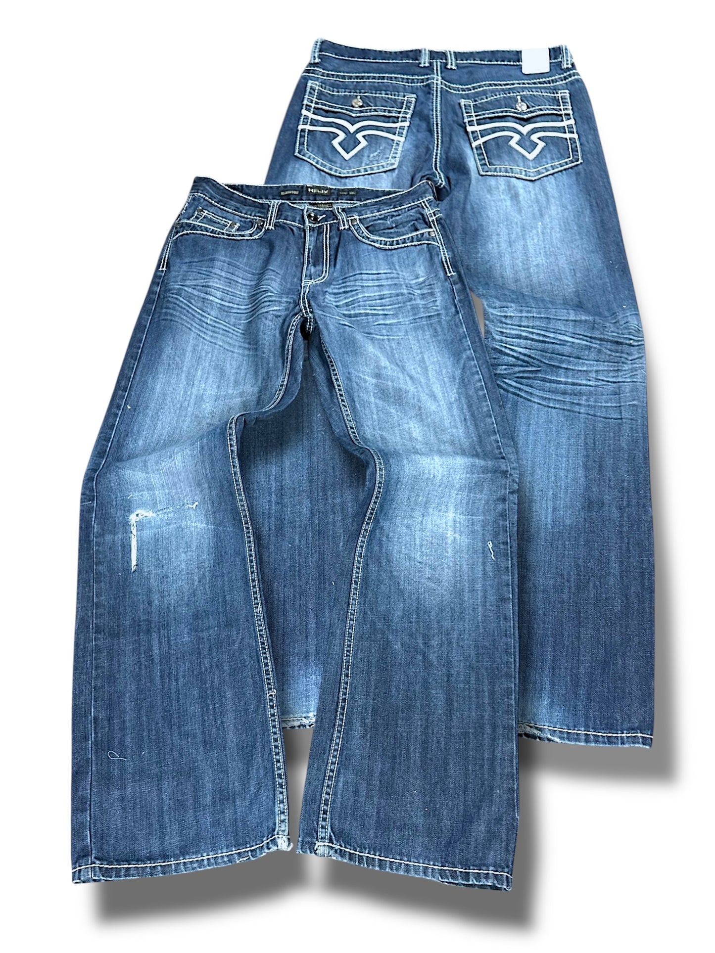 Vintage Helix Y2K Low Waist Bootcut / Flared Damenjeans (XL)