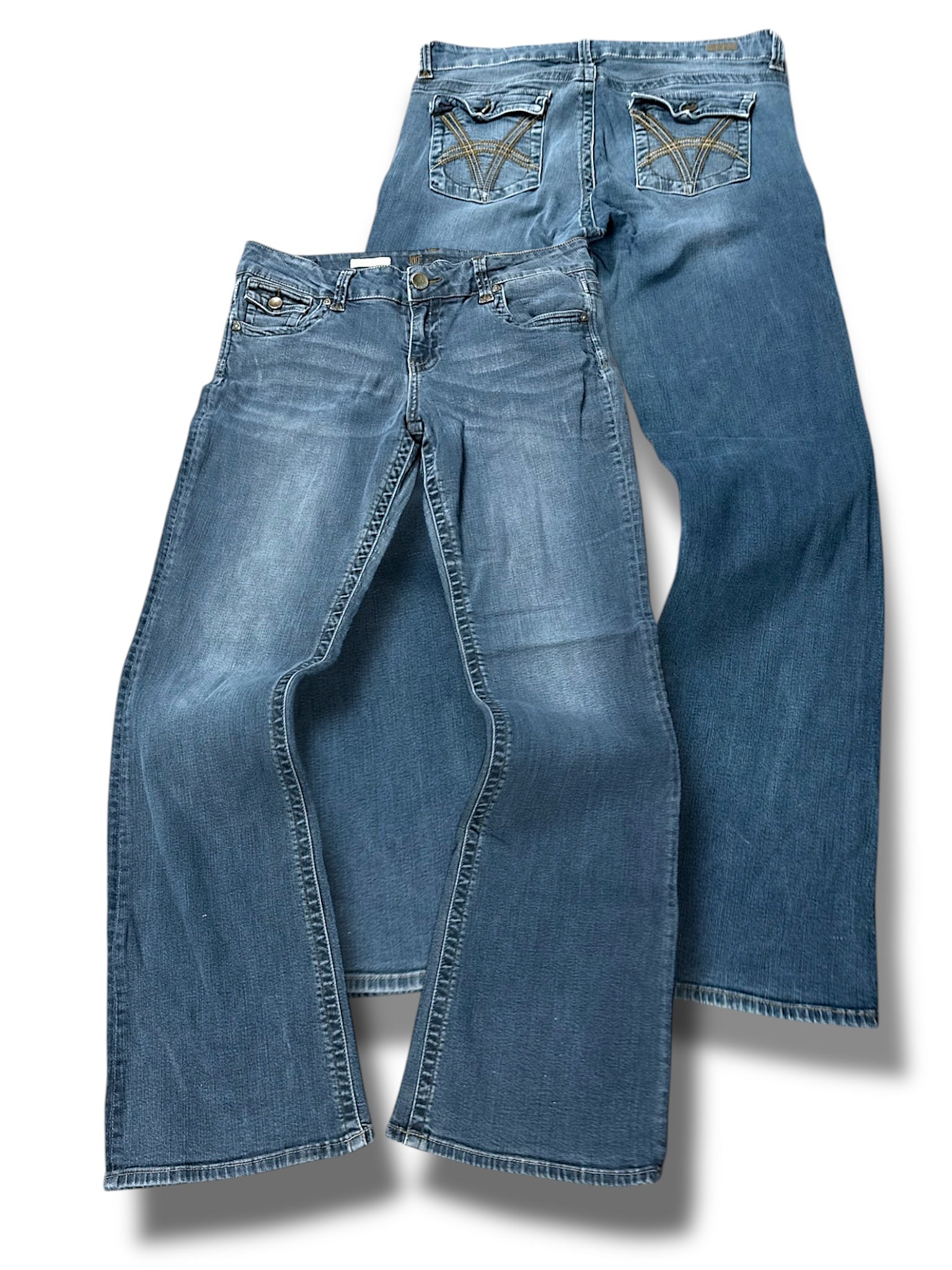 Vintage Embroidery Y2K Bootcut / Flared Damenjeans (XL)