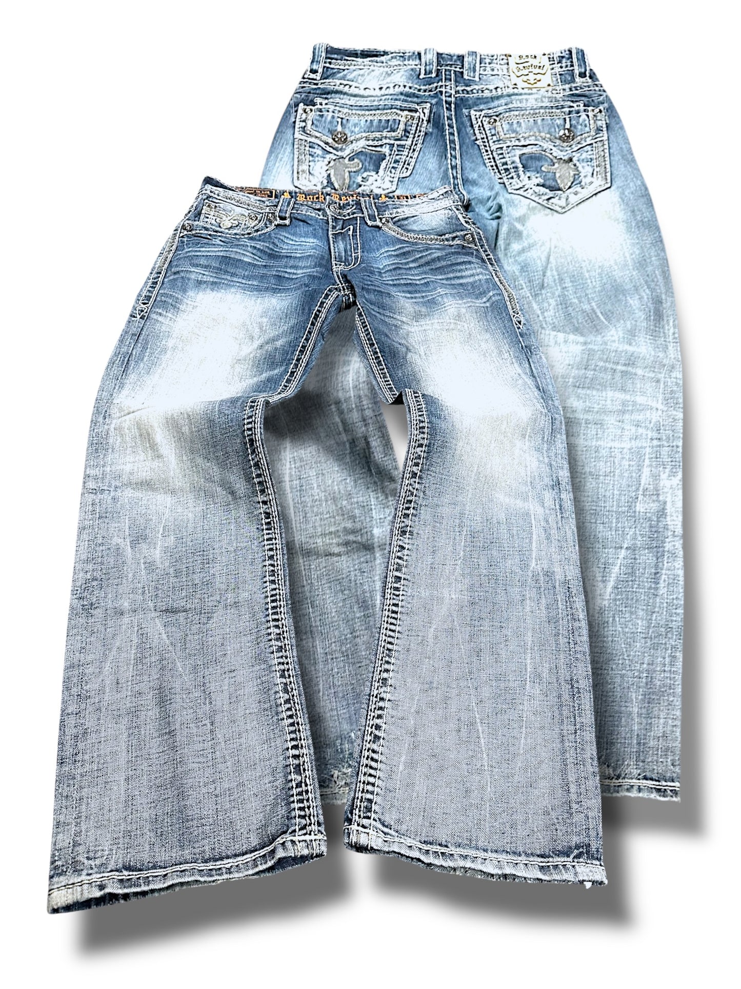 Vintage Y2K Rock Revival Baggy Jeans (M)
