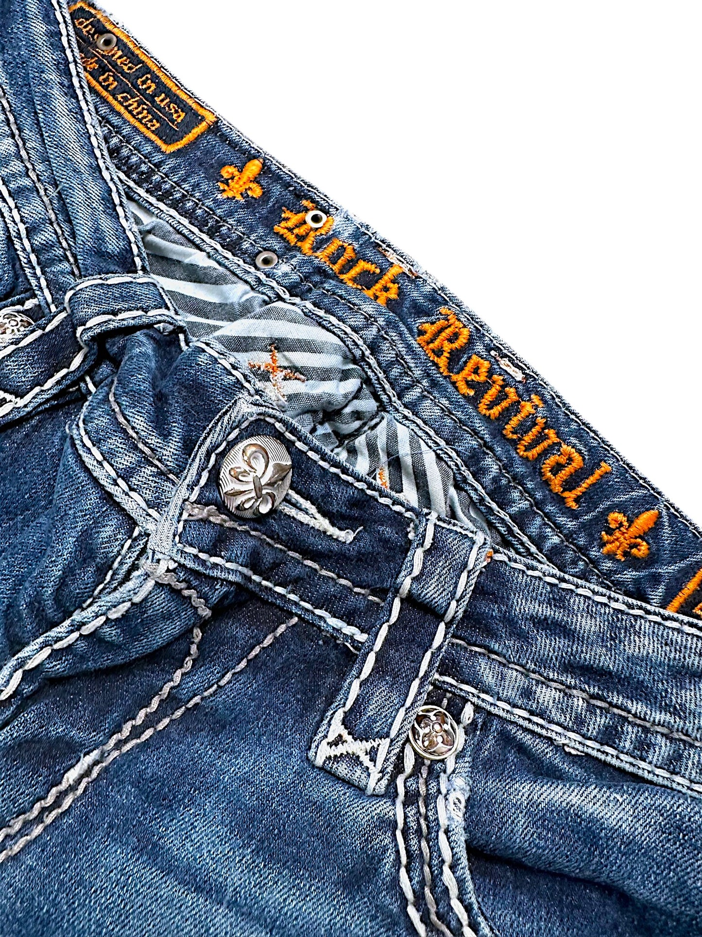 Vintage Rock Revival Y2K Low Waist Bootcut / Flared Damenjeans (S)