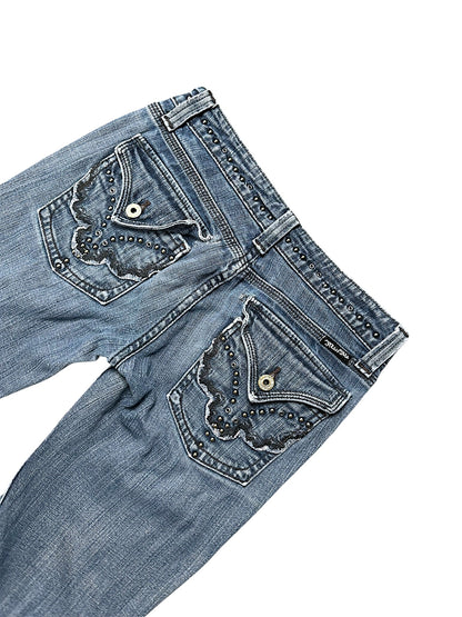 Vintage Miss Me Y2K Low Waist Bootcut / Flared Damenjeans (S)