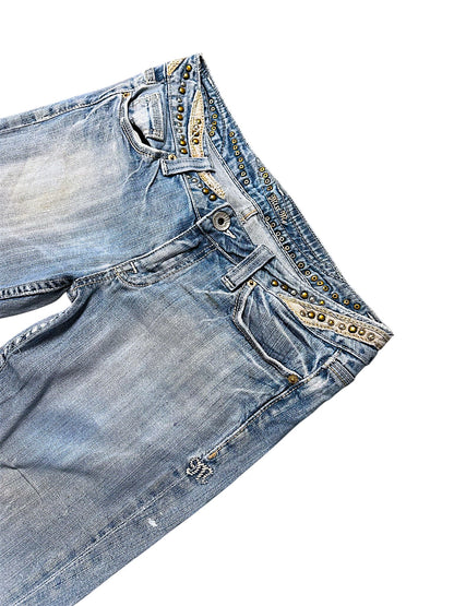 Vintage Miss Me Y2K Low Waist Bootcut / Flared Damenjeans (L)