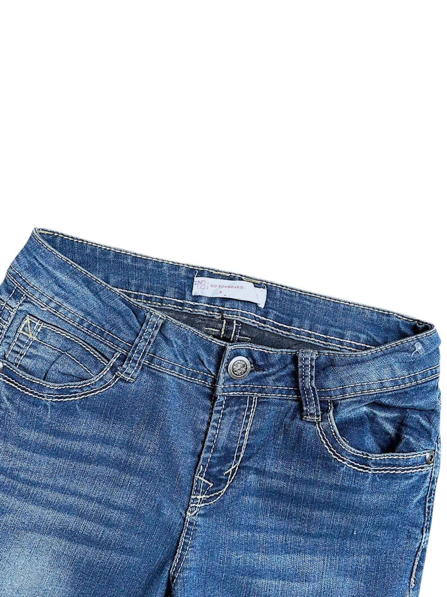 Vintage No Boundaries Y2K Low Waist Bootcut Damenjeans (M)