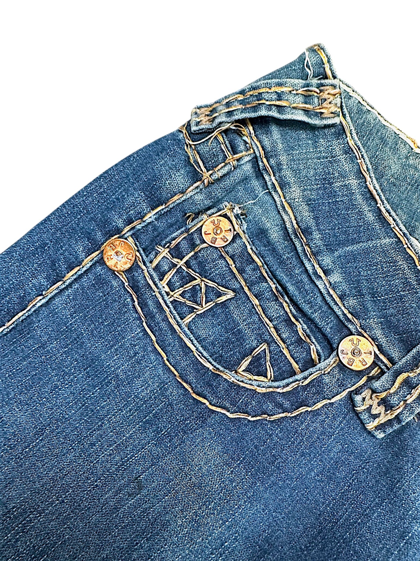 Vintage True Religion Y2K Low Waist Bootcut Damenjeans (M)