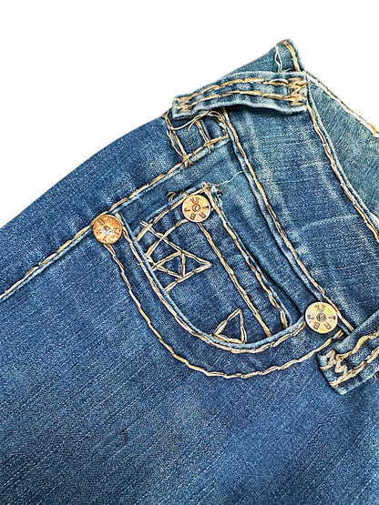 Vintage True Religion Y2K Low Waist Bootcut Damenjeans (M)